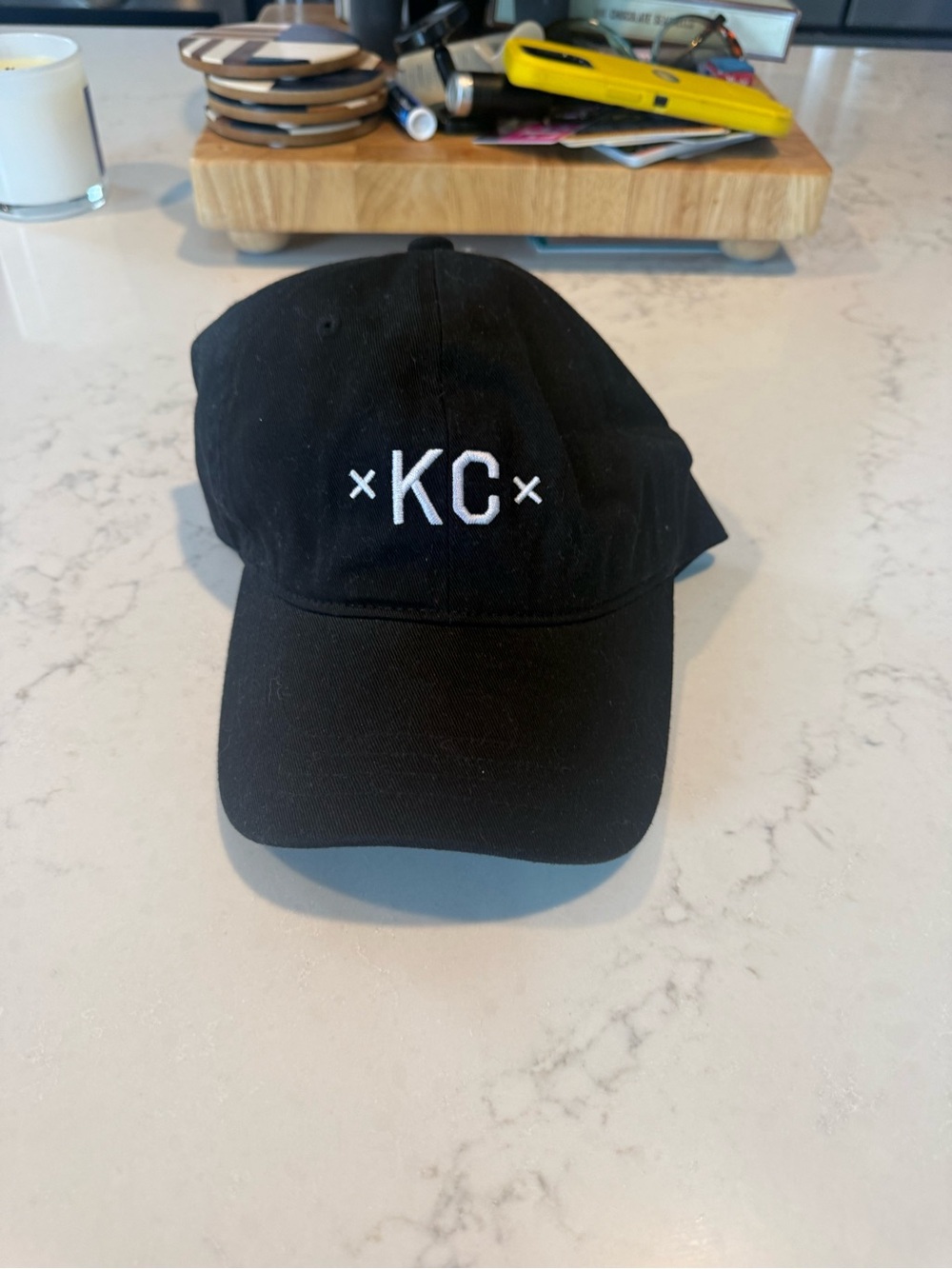 KC Embroidered Black Kids Baseball Cap